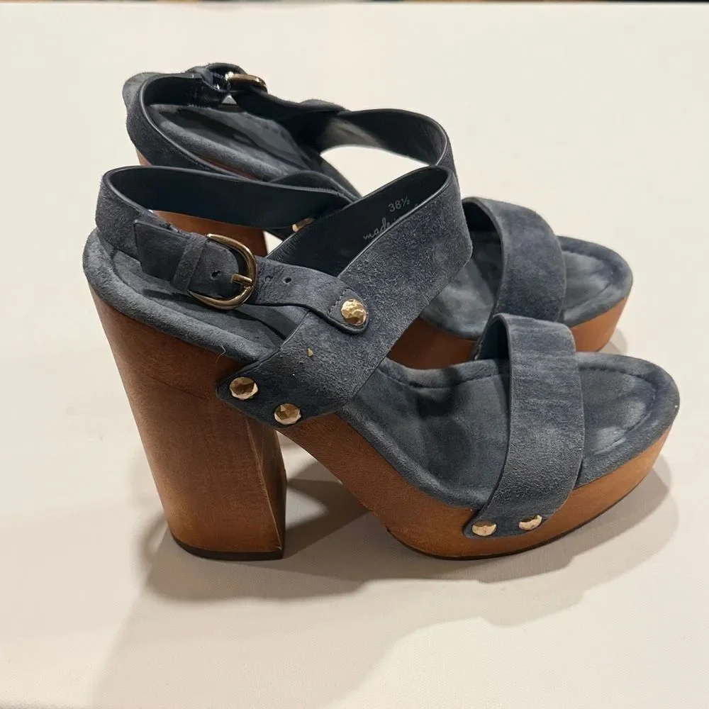 Joie Dark Gray Suede Platform Sandals